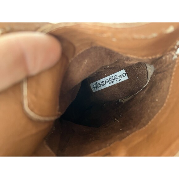 Naughty Monkey Santa Anna Leather Suede Ankle Boots Sz 9 Heels Western Wmn - Picture 11 of 12